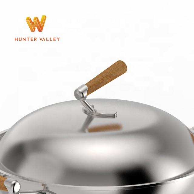 Hunter Valley Cast Cookware Hardware Custom Metal Stainless Steel Cover Ear and wood Cover Ear wood handle lid cover handle