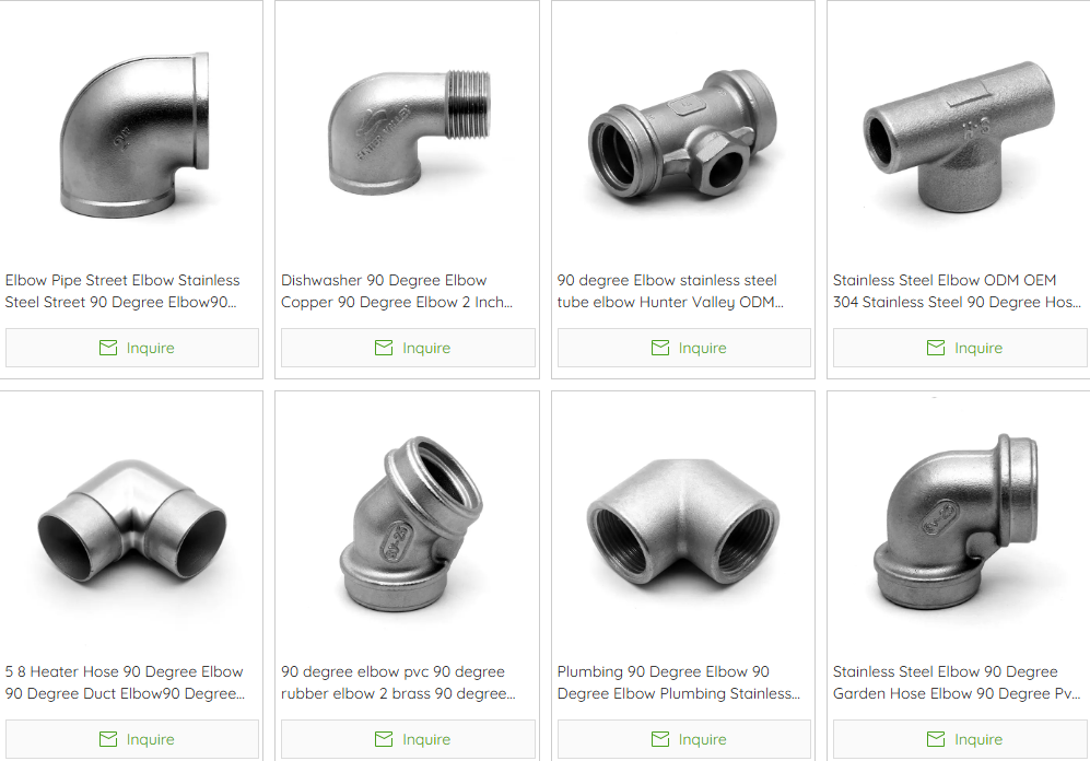 90 degree elbow pipe fitting